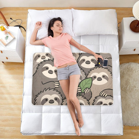 siphylline 52" 34" Cute Cartoon Sloth Brown Extra Large Resuable Baby Bed Pad Highly Absorbent Diaper Changing Pad