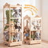 KUQAZ 3 1 (16L''x17W''x48H") Stuffed Animal Storage - in Wooden Stuffed Animal Organizer with Wheels, Extra Large