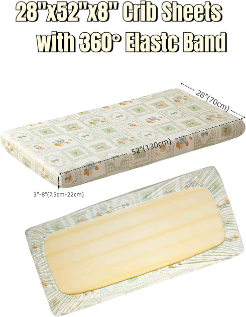 Girls,52x28x8,2 Pack,Neutral SDY Jersey Floral Crib Sheets for Baby Boys and Green Flower Standard Oval/Retangle Crib