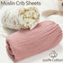 Sheets,2 Pack Boy,52inx 28in Muslin Crib Mini Crib Sheets for Girl Crib Mattress Sheet,Soft and Breathable.