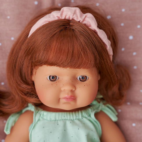 Miniland Educational 15" Anatomically Correct Baby Doll, Caucasian Girl with Red Hair