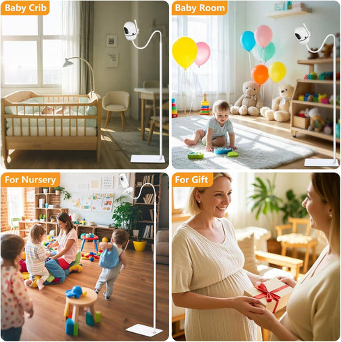 GAHOGA 37.4" 69" Baby Monitor Floor Stand Holder Compatible with HelloBaby, Nanit Pro & Flex Stand, Owlet, Infant