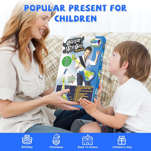 Contixo TG4 Musical Guitar and Microphone Set for Kids, Adjustable Height Microphone, Karaoke Toys