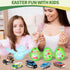 Beby Buty 6 Pack 3 4 5 6 7 Luminous Easter Eggs with Mini Cars, Includes Off-Road Vehicles, Trucks, and Police Cars