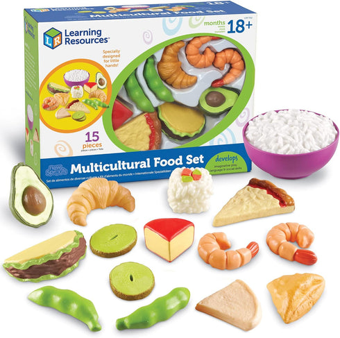 Learning Resources New Sprouts Multicultural Play Food Set - Toddler Groceries Toys,