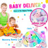 Playset Mommy 3 Tummy 12'' Hopearl LED Musical Stuffed Bunny Light up Singing Plush Toy Rabbit with Baby Bunnies in her
