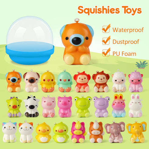 24 Pack Mocoosy Party Favors for Kids Squishy Toys, Easter Basket Stuffers Bulk Fidget Toys, Birthday Goodie Bag