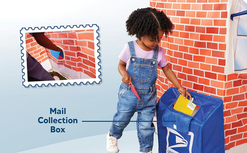 Kid Trax USPS Play Tent for Kids - Large Tent House with Mail Collection Box & Carrying Case, Post Office Toy
