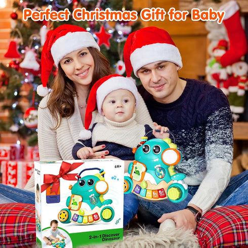WITALENT Baby Toys 6-12 Months - Dinosaur Piano Music Light Up Toys for 1 Year Old Boys Girls, Interactive Keyboard