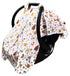 Dear Baby Gear Deluxe Car Seat Canopy - Infant Cover for Car Seats - Dainty Forest Animals, Light Gray