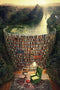1000 Pieces Puzzles for Adults - Wooden Bookshelf Canal Jigsaw Puzzle Book Library