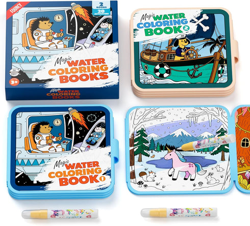 Reusable Water Coloring Books for Kids 2 Pack EVA Magic Water Painting