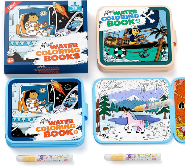 Reusable Water Coloring Books for Kids 2 Pack EVA Magic Water Painting