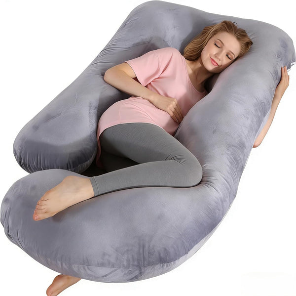 BATTOP Pregnancy Pillow for Sleeping,Full Body Maternity Pillow with Removable Washable Cover,Support