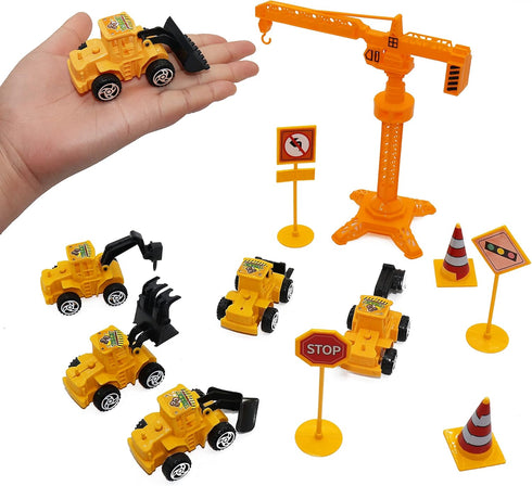 Nevperish 18 Set PCS Construction Cake Toppers Vehicles Cake Decoration Excavator Tower Crane Cupcake Topper Traffic
