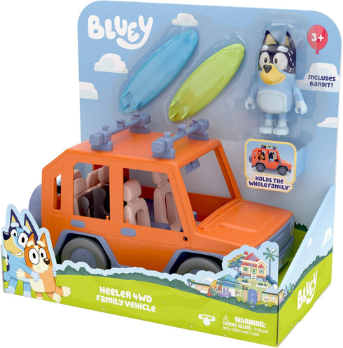 Bluey 4WD Family Vehicle with 1 Figure and 2 Surfboards - Customizable Adventure Car for Ages 3+