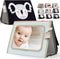 Soft Tummy Time Book with Baby Safe Mirror - High Contrast Montessori Toy with Crinkle Filling & Teether