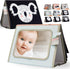 Soft Tummy Time Book with Baby Safe Mirror - High Contrast Montessori Toy with Crinkle Filling & Teether