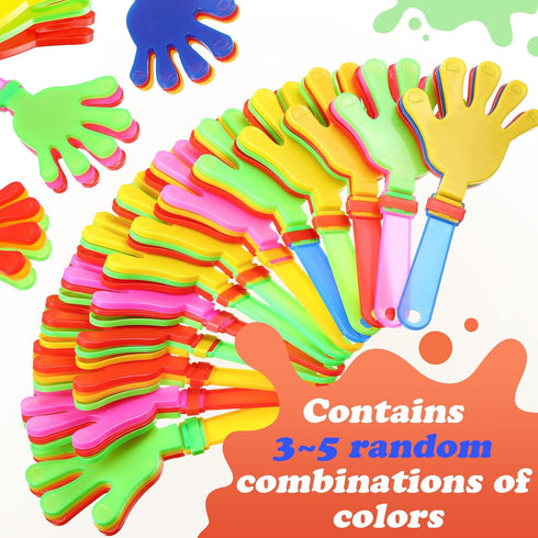 Sratte 80 Pcs Mini Hand Clappers Noisemakers, 9.5 Inch Bulk Clappers for Party Favors and Sporting Events