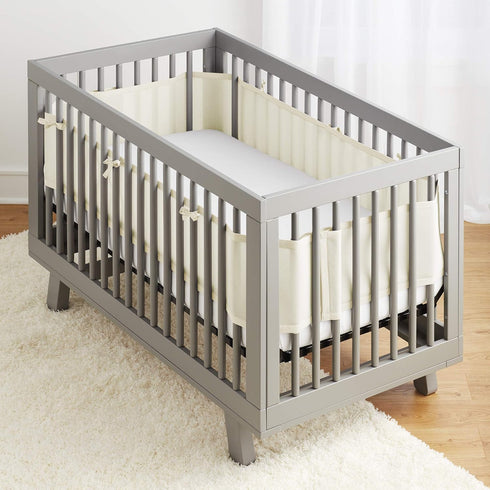 3mm 4FS 3 4 BreathableBaby Breathable Mesh Liner for Full-Size Cribs, Classic Mesh, Natural Ecru (Size Covers or Sides)