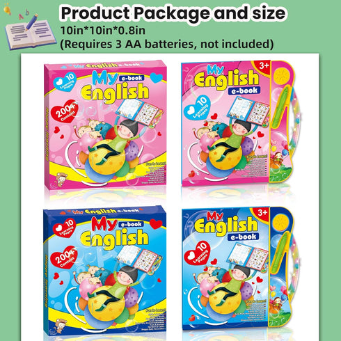 ABC Sound Books - Interactive Electronic Learning Books for Toddlers with Alphabet, Numbers, Animals, Music, Games