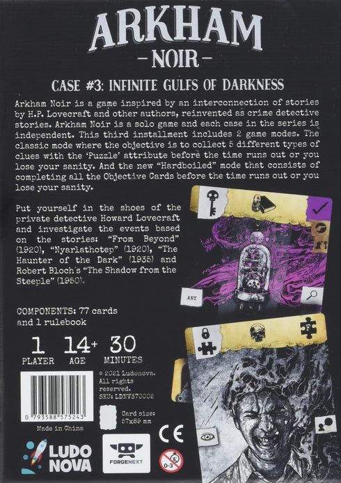 Arkham Noir Card Game Case 3 - Infinite Gulfs of Darkness | Mystery Game for Adults and Teens | 30 Min Playtime
