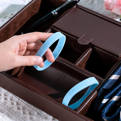 Light Blue Silicone Bracelets, Rubber Wristbands for Prostate Cancer Awareness, Perfect for Women and Men