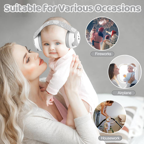 Baby Headphones, Infant Ear Protection Earmuffs for Babies 0-36 Months, Noise Cancelling Design for Improved Sleep,