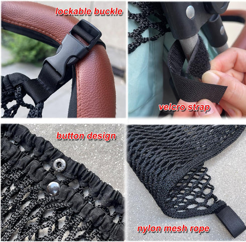 Baby Stroller Organizer Hanging Bags, Extra Large Mesh Storage Bag for Diaper Toy Snack