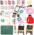 SOTOGO 34 Pieces Mini Doll House School Supplies, DIY Doll Accessories for Home Decoration