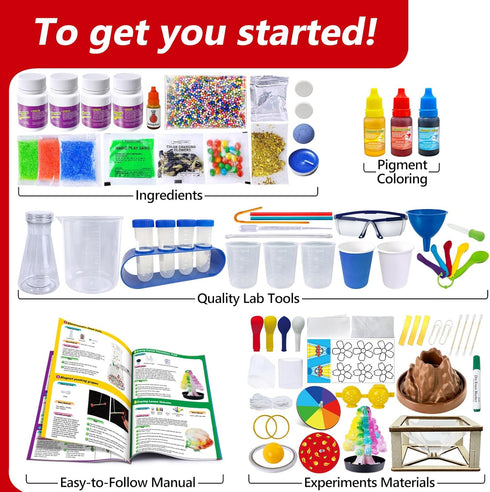 272 Set, UNGLINGA Experiments Science Kit for Kids, Chemistry S.T.E.M Toys Boys Girls Birthday Gifts, Volcano, Crystal