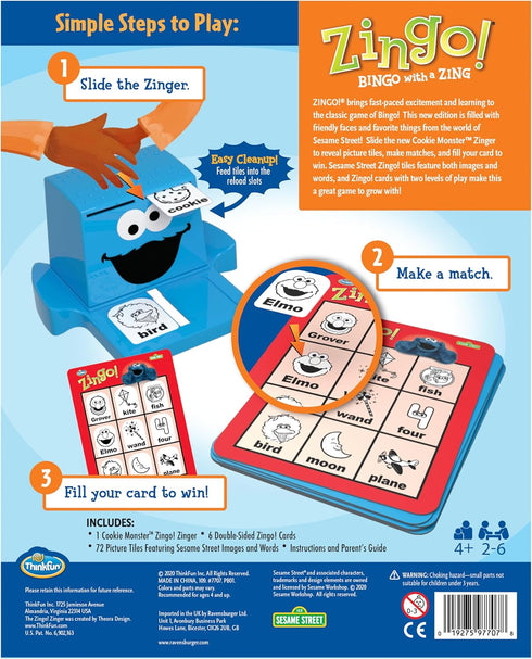ThinkFun Sesame Street Zingo! Build Language Skills with Your Favorite Sesame Street Characters for Ages 4+