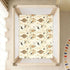 decor gift 1 Pack Japanese Cloud Flower Crane Beige Baby Crib Sheets for Boys Girls Cotton Baby Playard Sheet Soft