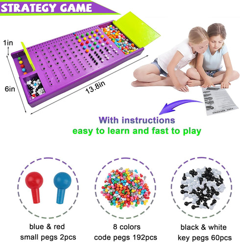 Set 2 Famliy KIDAMI Code Breaker Board Game, Classic Codebreaking Codename Original Travel Board Game, Brain Puzzle