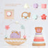 Set 12M+ 4-in-1 Pillowhale Montessori Wooden Toys for Toddlers Educational Toy with Stacking Rings, Shape Sorter, Bead