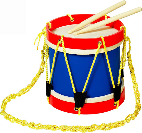MUSICUBE Kids 8 Inch Drum Set with Adjustable Strap and 2 Wooden