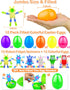12 Pack 3.8'' Jumbo Filled Easter Eggs with Toys Transformable Animal Bunny Unicorn Fidget Spinners ,Easter Basket
