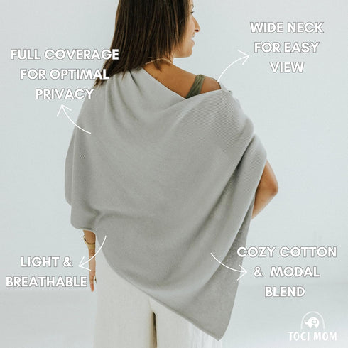 Nursing Cover for Breastfeeding | Soft & Breathable | Full Coverage | Stretchable Modal Fabric | Wide Viewing Neck