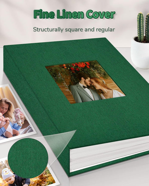 Photo Album 4x6 with 300 Pockets - Slip-in Picture Albums, Linen Cover Memory Book for Wedding and Family