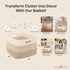 Large Woven Cotton Rope Storage Basket with Handles, 22" x 17" x 12", Gradient Beige for Living Room, Nursery, Bedroom,