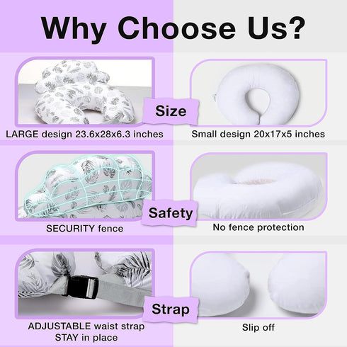 PILLANI Nursing Pillow & Diaper Bag Combo - Perfect Baby Shower Gift