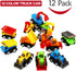 12-Piece Mini Truck Toy Kit - Pull Back Construction Vehicles for Kids, Great Party Favors, Birthday Gifts, Classroom Rewards, and Stocking Stuffers