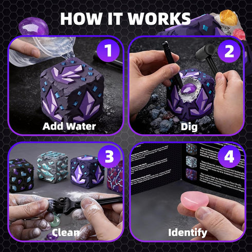 16 6+ GobiDex Gemstones Dig Kit for Kids, Excavate Real Gemstones, STEM Science Toy, Archaeology & Geology Science Gift