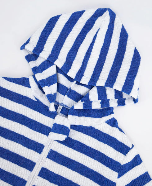 Kids' Hooded Towel Poncho with Zipper - Stylish Beach Cover-Up for Boys & Girls