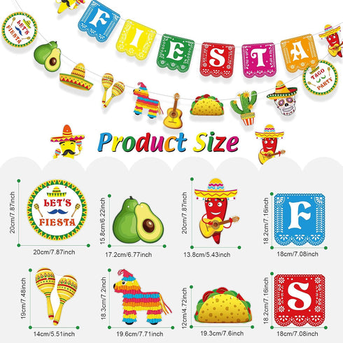 Cinco De Mayo Banner Mexican Party Supplies Sign Banner Garland for Fiesta Party Decoration, Day of The Dead Backdrops