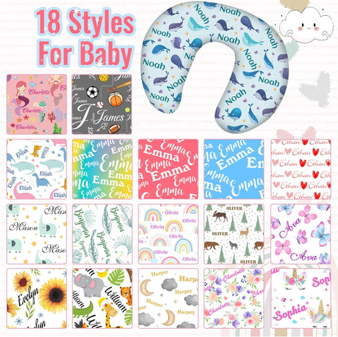 UxCaLuc 1 Custom Nursing Pillow Cover Customize with Name Personalized Nursing Pillow Covers for Breastfeeding Baby