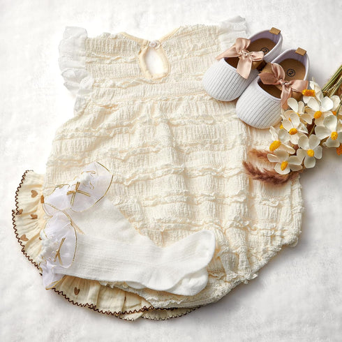 Set Golray Wooden Baby Gift Basket Newborn Girls Baby Shower Gifts Cloth with Bodysuit/Soft