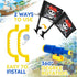 Junkin 5 Pcs Plastic Pirate Steering Wheel, Telescope, Safety Handles, and Flags for Outdoor Swing Set Accessories