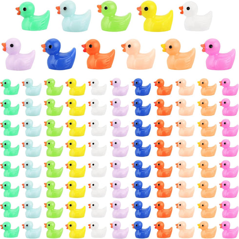 240 Pcs Mini Ducks: Tiny Duck Figurines for Garden Micro Landscape, Mini Resin Ducks for Dollhouse Decor