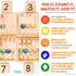 LITTLE BUD KIDS Counting Pegs - A Wooden Montessori Math Toy with Ten Frame Math Game, Addition and Subtraction Flash